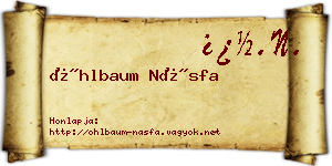 Öhlbaum Násfa névjegykártya